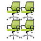 Steel Base Mesh Office Chair Mid Back Desk Chair with Wheels Green 4 Piece Set Sponge Clearhalo 'furn' 'furn_office_chair' 'Furniture' 'Office Chairs' 'Office Furniture' 'office_chair' 5693008