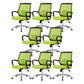 Steel Base Mesh Office Chair Mid Back Desk Chair with Wheels Green 8 Piece Set Sponge Clearhalo 'furn' 'furn_office_chair' 'Furniture' 'Office Chairs' 'Office Furniture' 'office_chair' 5693010