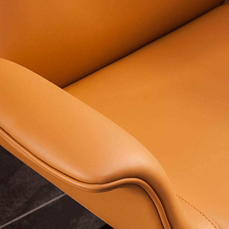 メタルベースレザーオフィスチェアミッド /ハイバックデスクチェア付きホイール付き