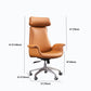 メタルベースレザーオフィスチェアミッド /ハイバックデスクチェア付きホイール付き