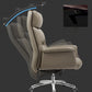 Chaise de bureau en cuir de base en acier haute chaise de bureau rembourrée avec roues