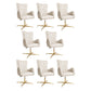 Chaise de bureau en cuir à bras fixe, chaise de travail rembourrée à dossier haut avec base en acier