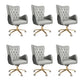 Chaise de bureau en cuir à bras fixe, chaise de travail rembourrée à dossier haut avec base en acier
