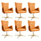 Chaise de bureau en cuir à bras fixe, chaise de travail rembourrée à dossier haut avec base en acier
