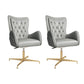 Chaise de bureau en cuir à bras fixe, chaise de travail rembourrée à dossier haut avec base en acier