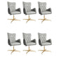 Chaise de bureau en cuir à bras fixe, chaise de travail rembourrée à dossier haut avec base en acier