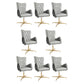 Chaise de bureau en cuir à bras fixe, chaise de travail rembourrée à dossier haut avec base en acier