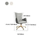 Chaise de bureau en cuir à bras fixe, chaise de travail rembourrée à dossier haut avec base en acier