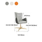 Chaise de bureau en cuir à bras fixe, chaise de travail rembourrée à dossier haut avec base en acier