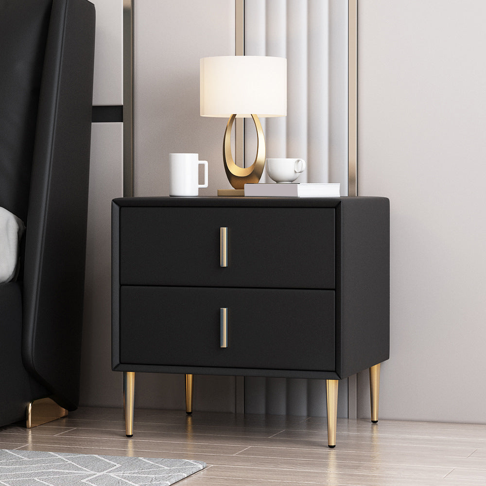 Glam 20 Zoll H NACHT TABELLE 2-DRAWER MAID HOLD FAUX LEDERN NACHTICHEN mit Beinen