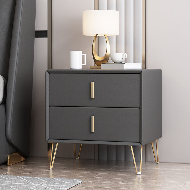 Glam 20 Zoll H NACHT TABELLE 2-DRAWER MAID HOLD FAUX LEDERN NACHTICHEN mit Beinen