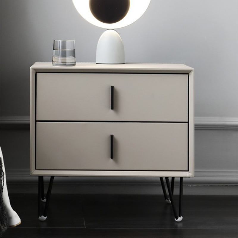 Glam 20 Zoll H NACHT TABELLE 2-DRAWER MAID HOLD FAUX LEDERN NACHTICHEN mit Beinen