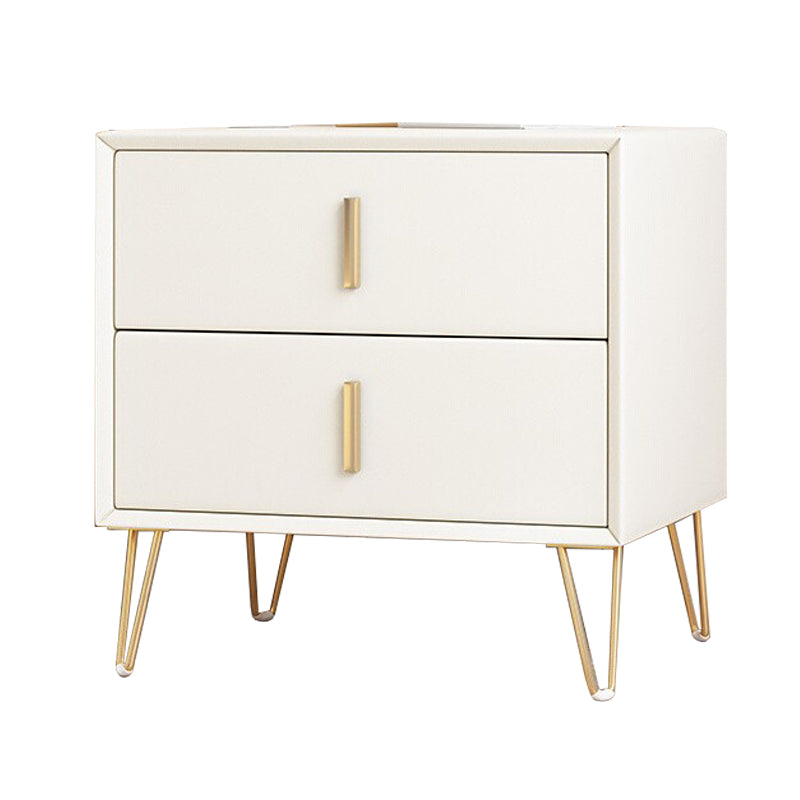 Glam 20 Zoll H NACHT TABELLE 2-DRAWER MAID HOLD FAUX LEDERN NACHTICHEN mit Beinen