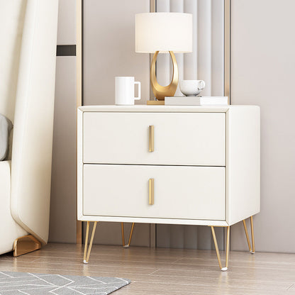 Glam 20 Zoll H NACHT TABELLE 2-DRAWER MAID HOLD FAUX LEDERN NACHTICHEN mit Beinen