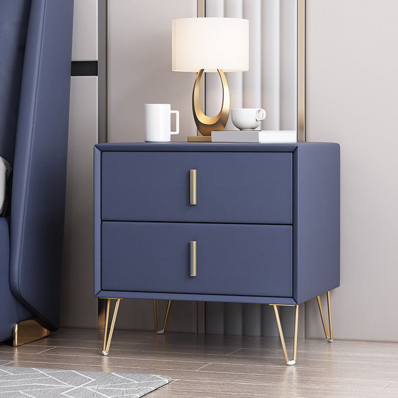 Glam 20 Zoll H NACHT TABELLE 2-DRAWER MAID HOLD FAUX LEDERN NACHTICHEN mit Beinen