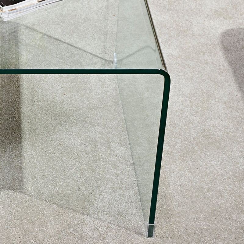 Mesa final negra/transparente de la mesita de noche, mesa de mesita de noche de vidrio