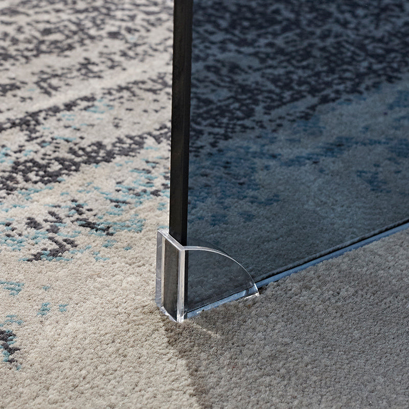 Mesa final negra/transparente de la mesita de noche, mesa de mesita de noche de vidrio