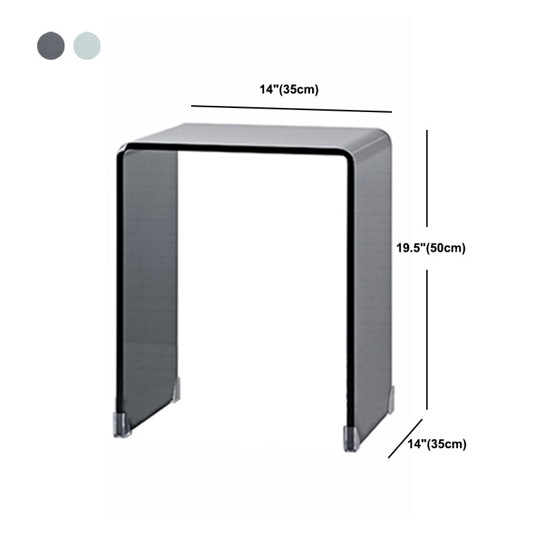 Mesa final negra/transparente de la mesita de noche, mesa de mesita de noche de vidrio