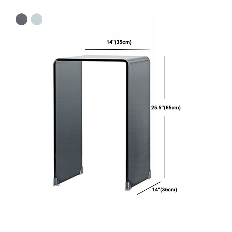 Mesa final negra/transparente de la mesita de noche, mesa de mesita de noche de vidrio