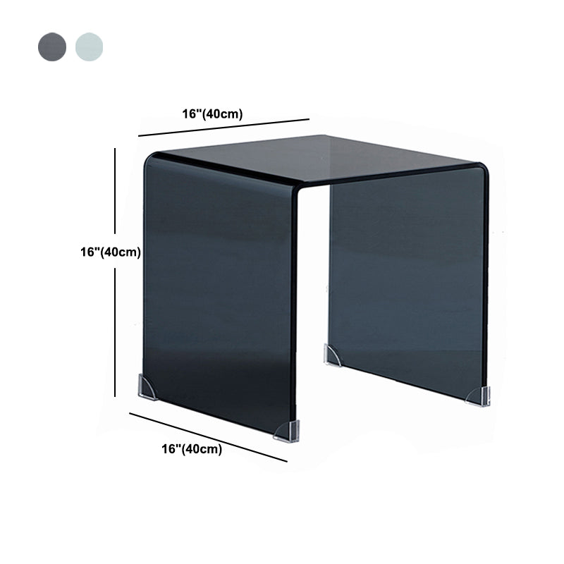 Mesa final negra/transparente de la mesita de noche, mesa de mesita de noche de vidrio