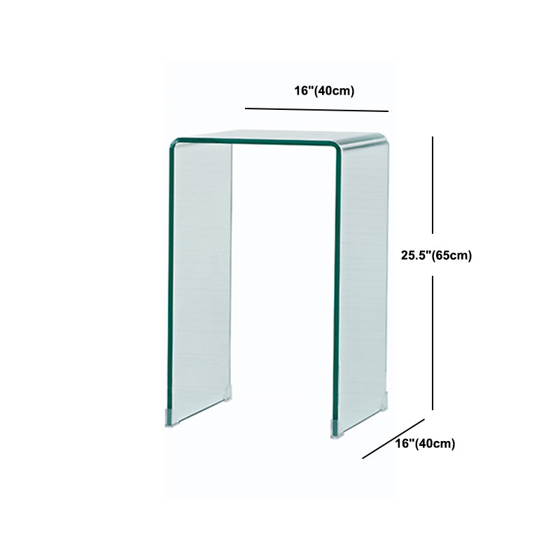 Mesa final negra/transparente de la mesita de noche, mesa de mesita de noche de vidrio