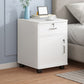 Modern Imitation Wood Bed Cabinet Drawer Lock Included Nightstand with Wheel 16"L x 14"W x 23"H White 1 Clearhalo 'Bedroom Furniture' 'furn' 'furn_night_stand' 'Furniture' 'night_stand' 'Nightstands' 5693206