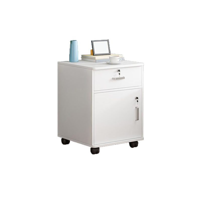 Modern Imitation Wood Bed Cabinet Drawer Lock Included Nightstand with Wheel Clearhalo 'Bedroom Furniture' 'furn' 'furn_night_stand' 'Furniture' 'night_stand' 'Nightstands' 5693210