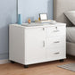 Modern Imitation Wood Bed Cabinet Drawer Lock Included Nightstand with Wheel 24"L x 14"W x 23"H White 3 Clearhalo 'Bedroom Furniture' 'furn' 'furn_night_stand' 'Furniture' 'night_stand' 'Nightstands' 5693211