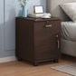 Modern Imitation Wood Bed Cabinet Drawer Lock Included Nightstand with Wheel 16"L x 14"W x 23"H Brown 1 Clearhalo 'Bedroom Furniture' 'furn' 'furn_night_stand' 'Furniture' 'night_stand' 'Nightstands' 5693214