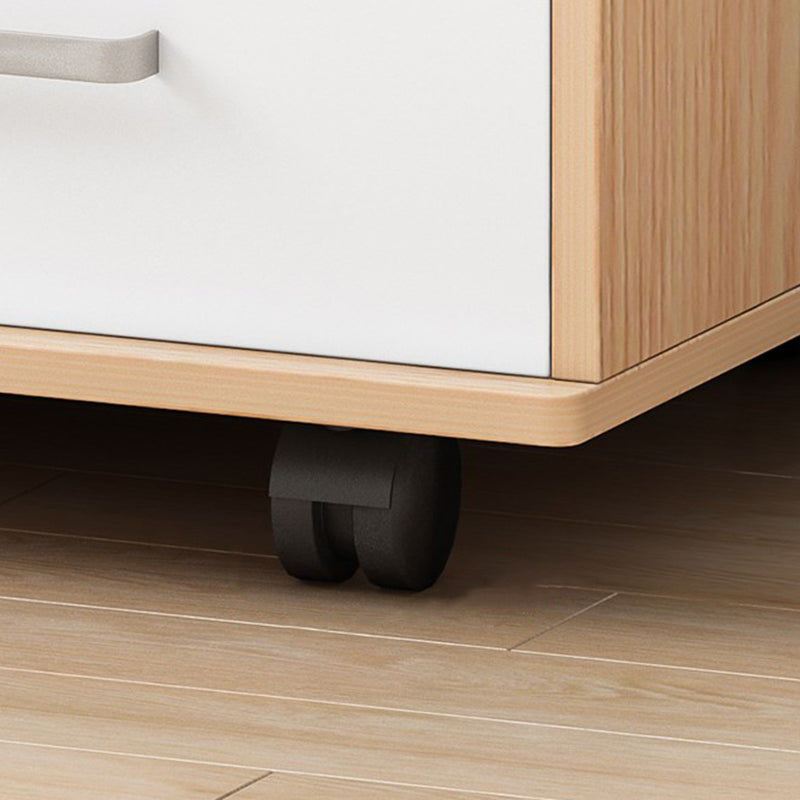 Modern Imitation Wood Bed Cabinet Drawer Lock Included Nightstand with Wheel Clearhalo 'Bedroom Furniture' 'furn' 'furn_night_stand' 'Furniture' 'night_stand' 'Nightstands' 5693215