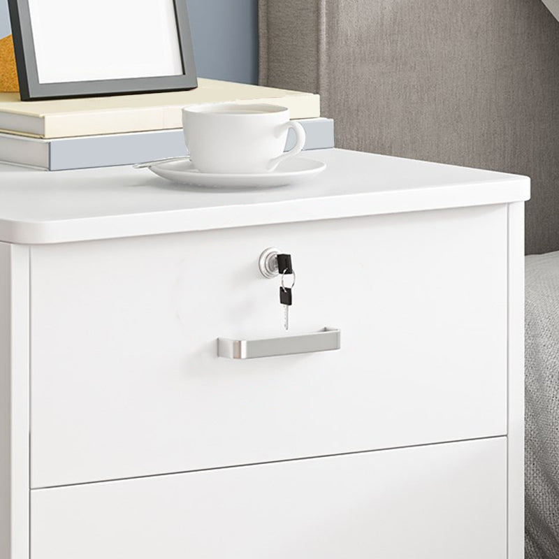 Modern Imitation Wood Bed Cabinet Drawer Lock Included Nightstand with Wheel Clearhalo 'Bedroom Furniture' 'furn' 'furn_night_stand' 'Furniture' 'night_stand' 'Nightstands' 5693216