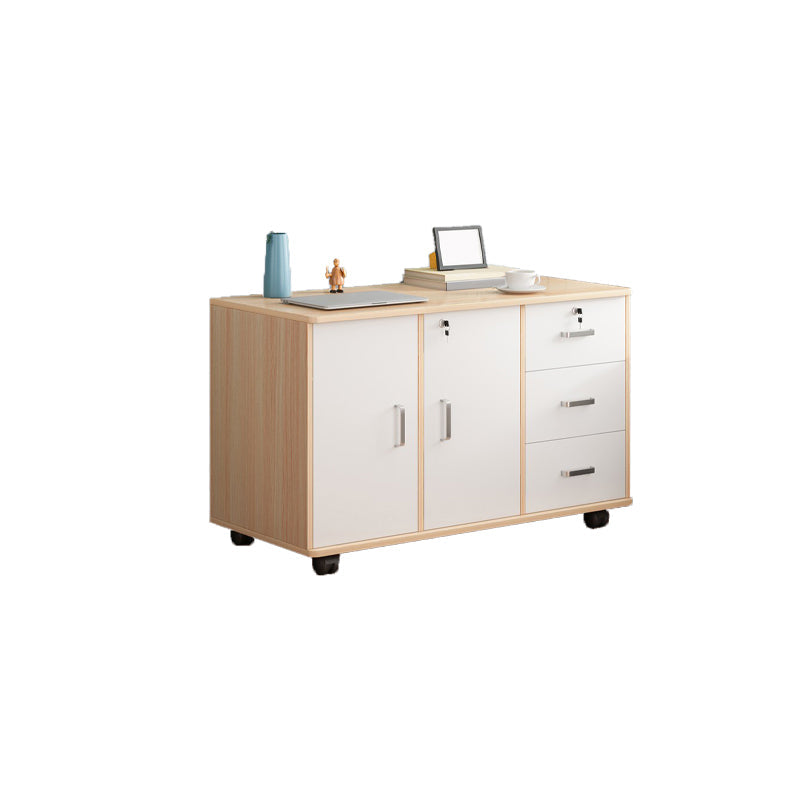 Modern Imitation Wood Bed Cabinet Drawer Lock Included Nightstand with Wheel Clearhalo 'Bedroom Furniture' 'furn' 'furn_night_stand' 'Furniture' 'night_stand' 'Nightstands' 5693218