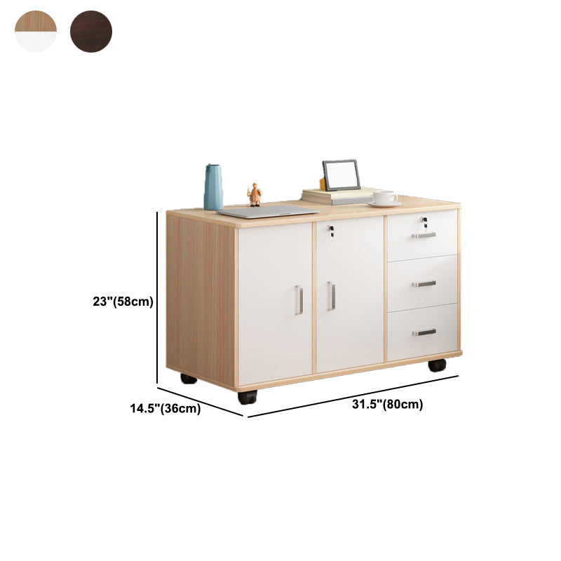 Modern Imitation Wood Bed Cabinet Drawer Lock Included Nightstand with Wheel Clearhalo 'Bedroom Furniture' 'furn' 'furn_night_stand' 'Furniture' 'night_stand' 'Nightstands' 5693228