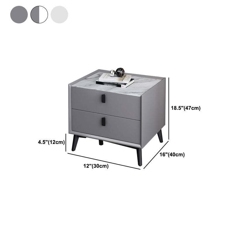Table de nuit 18 pouces H Table de nuit en pierre de 2 dessins moderne avec jambes