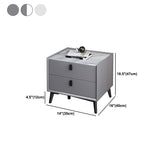 Table de nuit 18 pouces H Table de nuit en pierre de 2 dessins moderne avec jambes