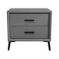 Tavolo da comodino a cornice in legno massiccio 20 "H 2-Drawer comodino con 4 gambe