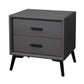 Tavolo da comodino a cornice in legno massiccio 20 "H 2-Drawer comodino con 4 gambe