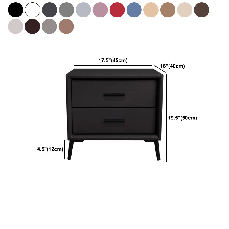 Tableau de chevet à cadre en bois massif 20 "H 2-DRAWER Tablette avec 4 jambes