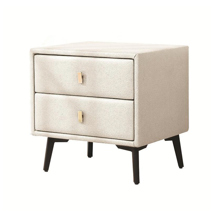 Table de nuit en faux cuir moderne 20 pouces H les jambes de rangement à 2 titres inclus la table de nuit