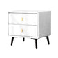 Table de nuit en faux cuir moderne 20 pouces H les jambes de rangement à 2 titres inclus la table de nuit