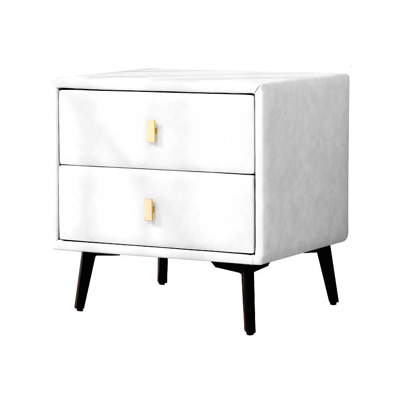 Table de nuit en faux cuir moderne 20 pouces H les jambes de rangement à 2 titres inclus la table de nuit