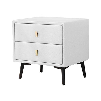 Table de nuit en faux cuir moderne 20 pouces H les jambes de rangement à 2 titres inclus la table de nuit
