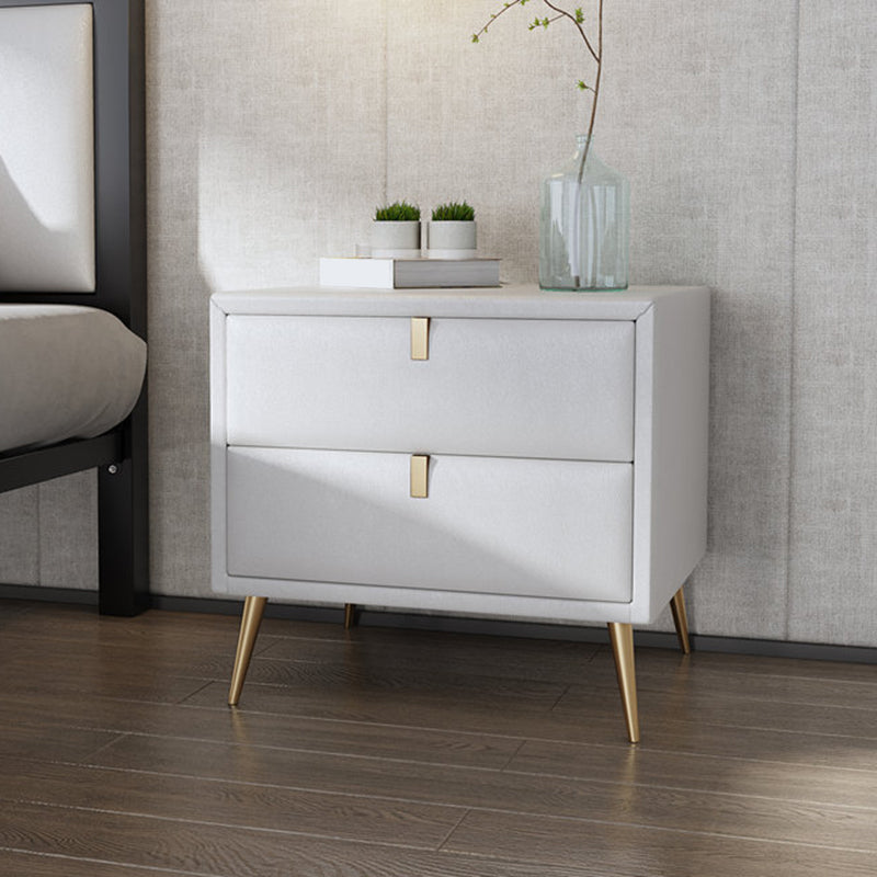 Table de nuit en faux cuir moderne 20 pouces H les jambes de rangement à 2 titres inclus la table de nuit