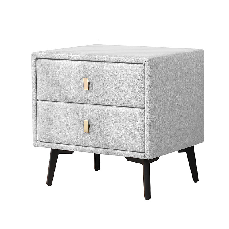 Table de nuit en faux cuir moderne 20 pouces H les jambes de rangement à 2 titres inclus la table de nuit