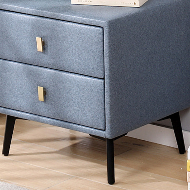 Table de nuit en faux cuir moderne 20 pouces H les jambes de rangement à 2 titres inclus la table de nuit