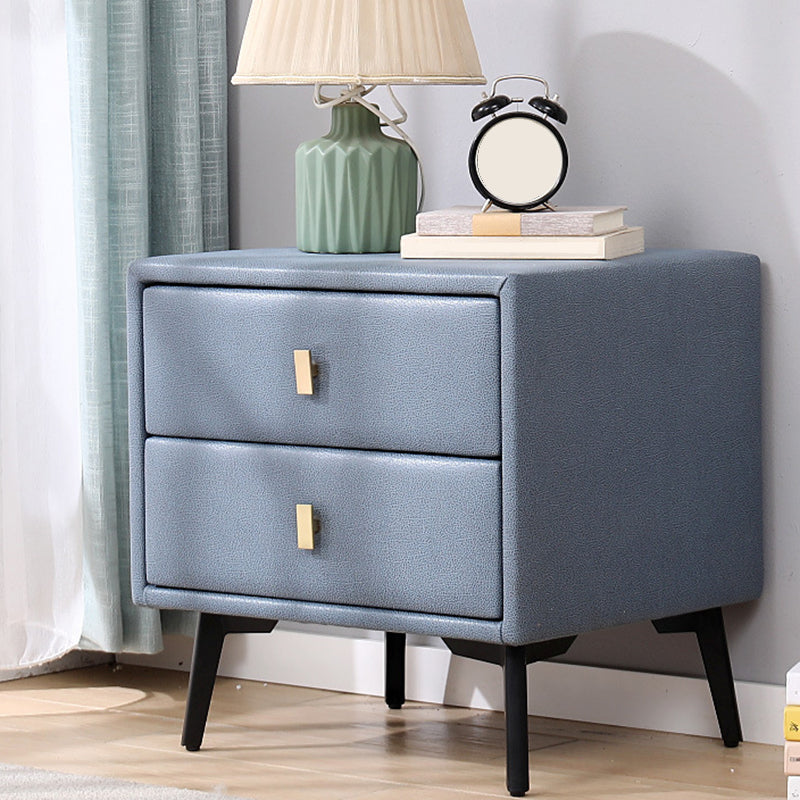 Table de nuit en faux cuir moderne 20 pouces H les jambes de rangement à 2 titres inclus la table de nuit