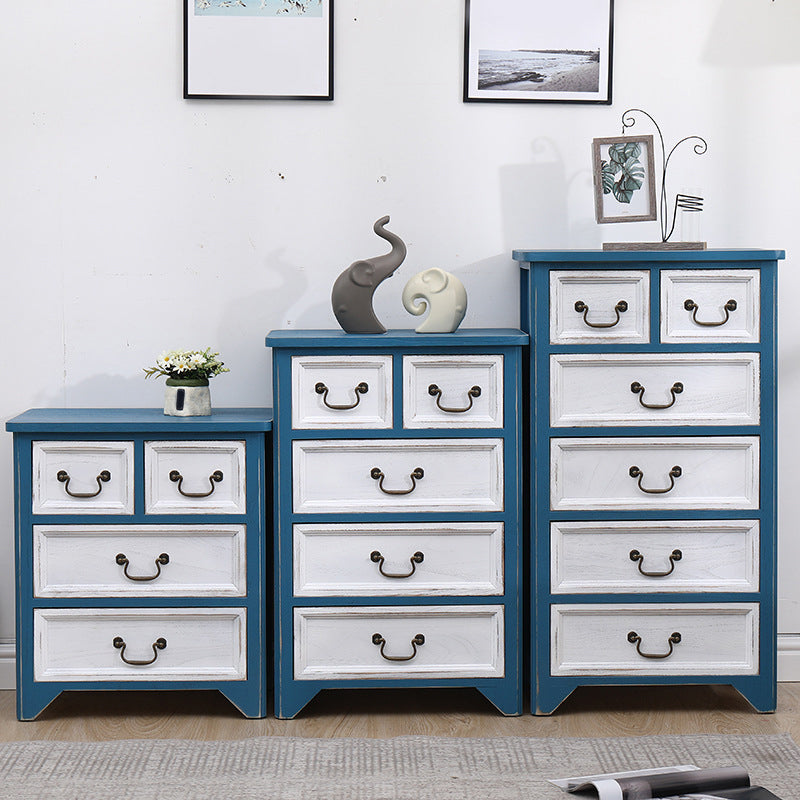 Poitrine de lingerie en bois massif traditionnel coffre de rangement vertical avec tiroirs, 19,5 "L x 14" W