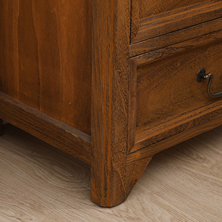 Poitrine de lingerie en bois massif traditionnel coffre de rangement vertical avec tiroirs, 19,5 "L x 14" W