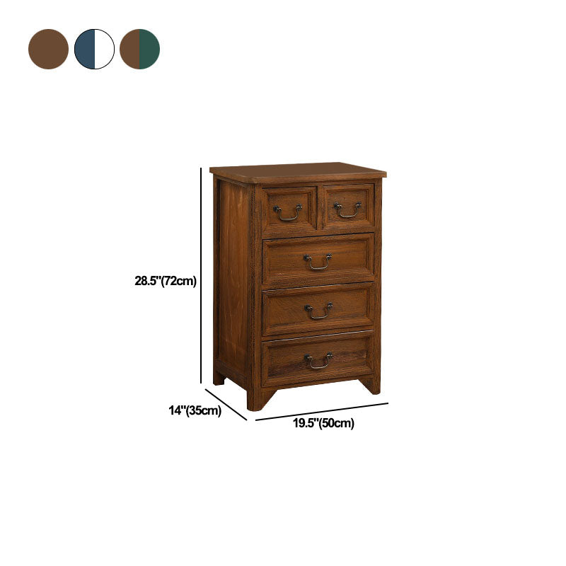 Poitrine de lingerie en bois massif traditionnel coffre de rangement vertical avec tiroirs, 19,5 "L x 14" W