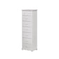 12" W Solid Wood Lingerie Chest Vertical Storage Chest with Drawers 15.7"L x 11.8"W x 47.6"H White 8 Clearhalo 'Bedroom Furniture' 'Dressers & Chests' 'dressers_chests' 'furn' 'furn_dressers_chests' 'Furniture' 5693606